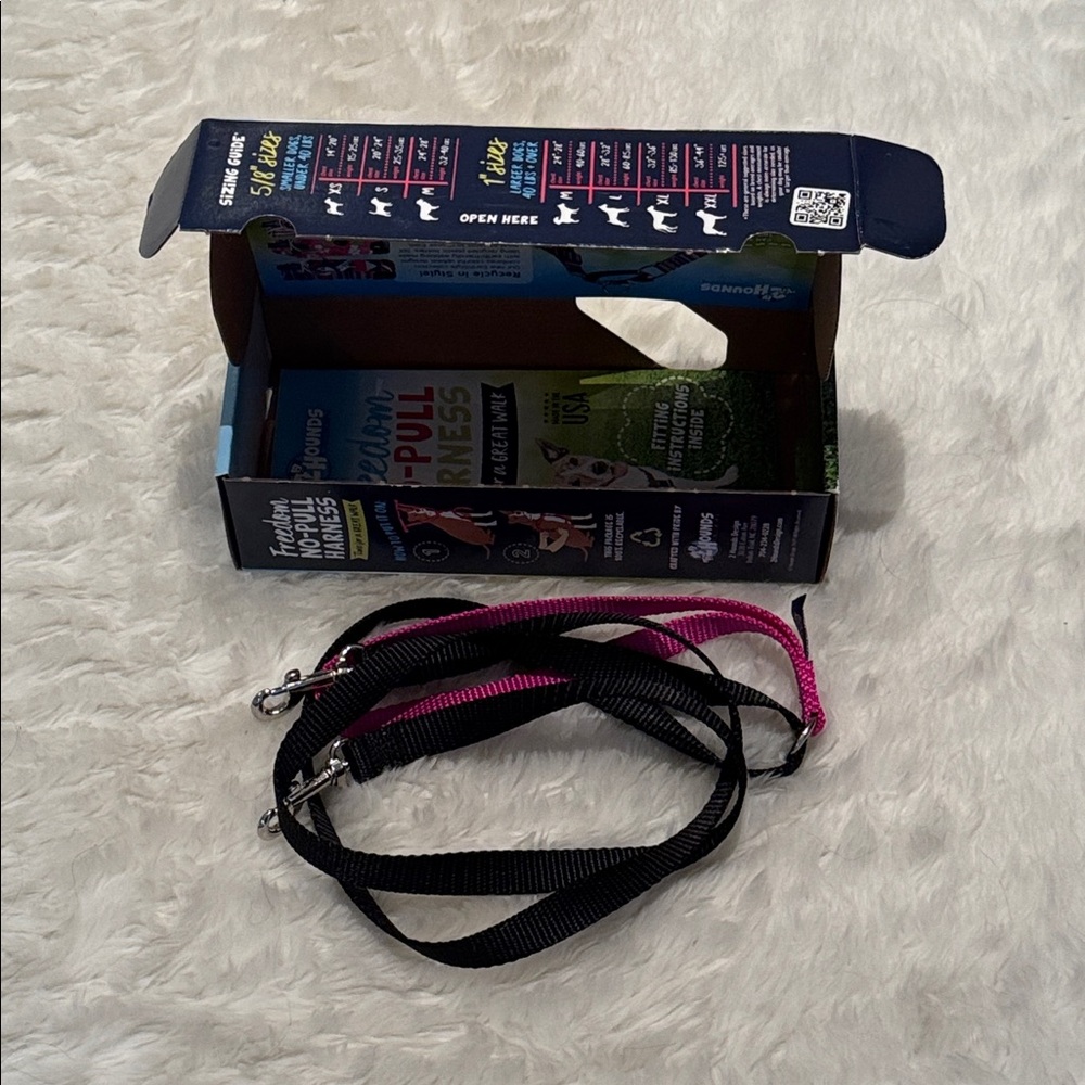 2 Hounds Raspberry/Black Training Leash 5/8" width - Picture 4 of 4